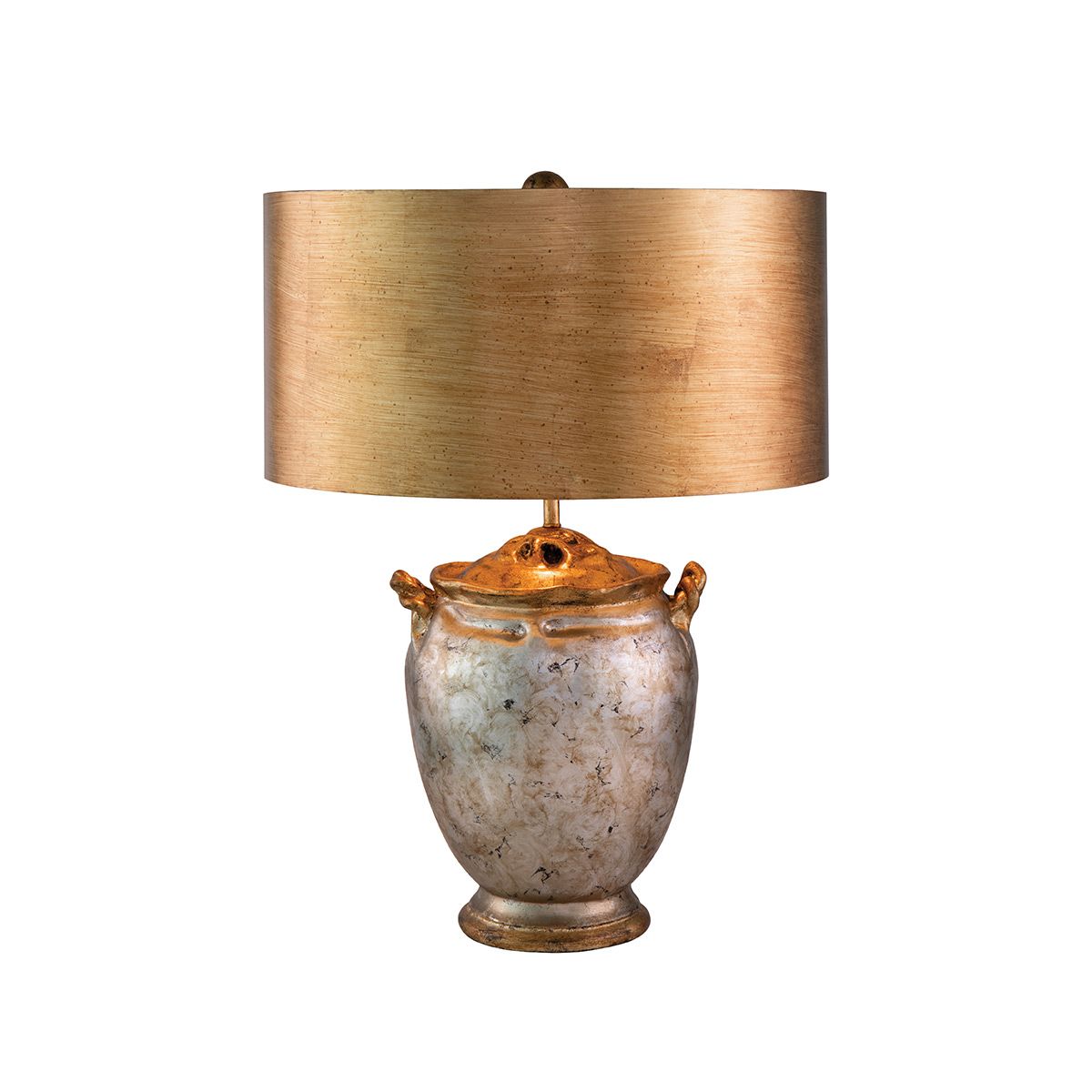 Jackson 1lt Table Lamp - Antiqued Silver with Gold Leaf Accents Antiqued Silver with Gold Leaf