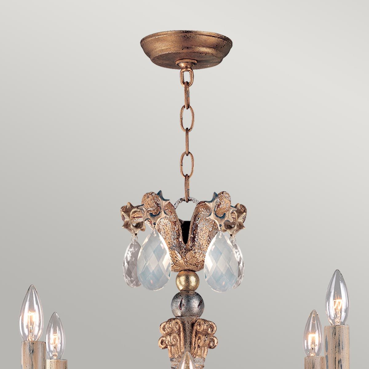Mignon Gold and Silver Luxe Chandelier with Crystal Star Accents