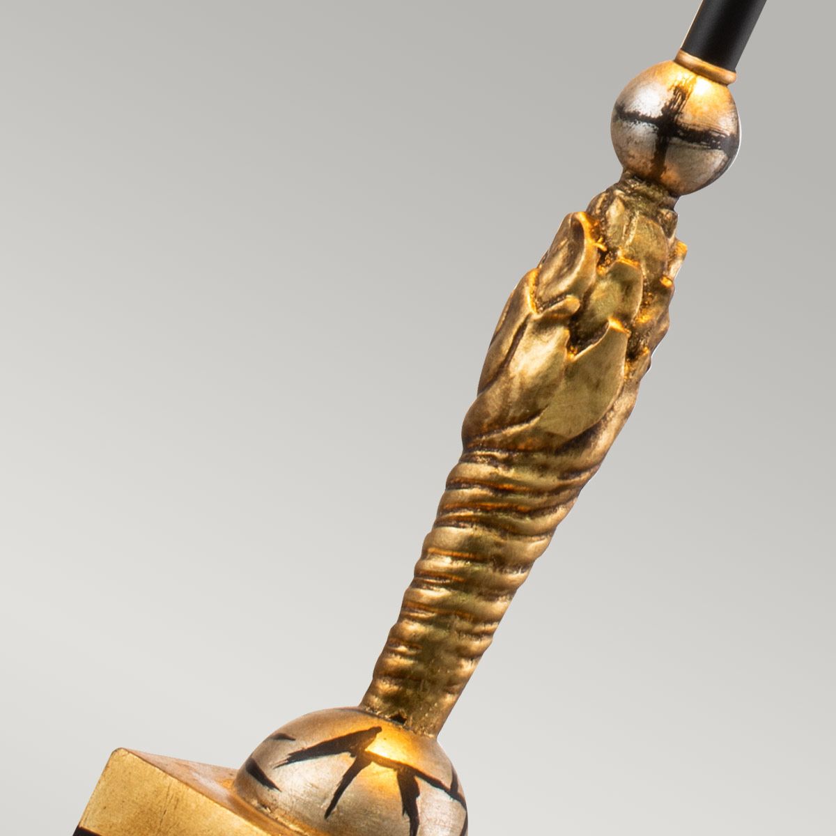 Luxura Noma Gold Leaf Table Lamp with Sculpted Palm Design