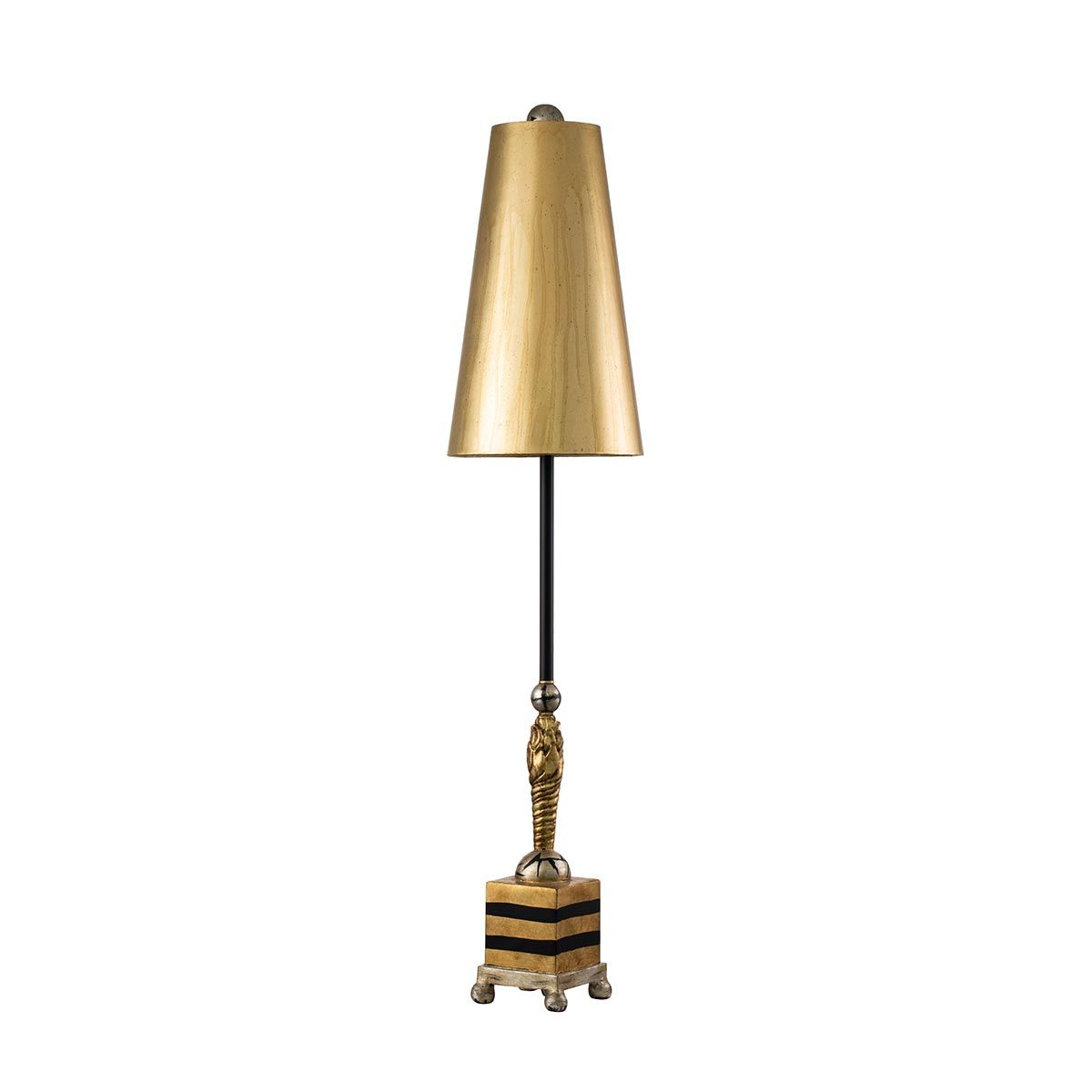 Luxura Noma Gold Leaf Table Lamp with Sculpted Palm Design