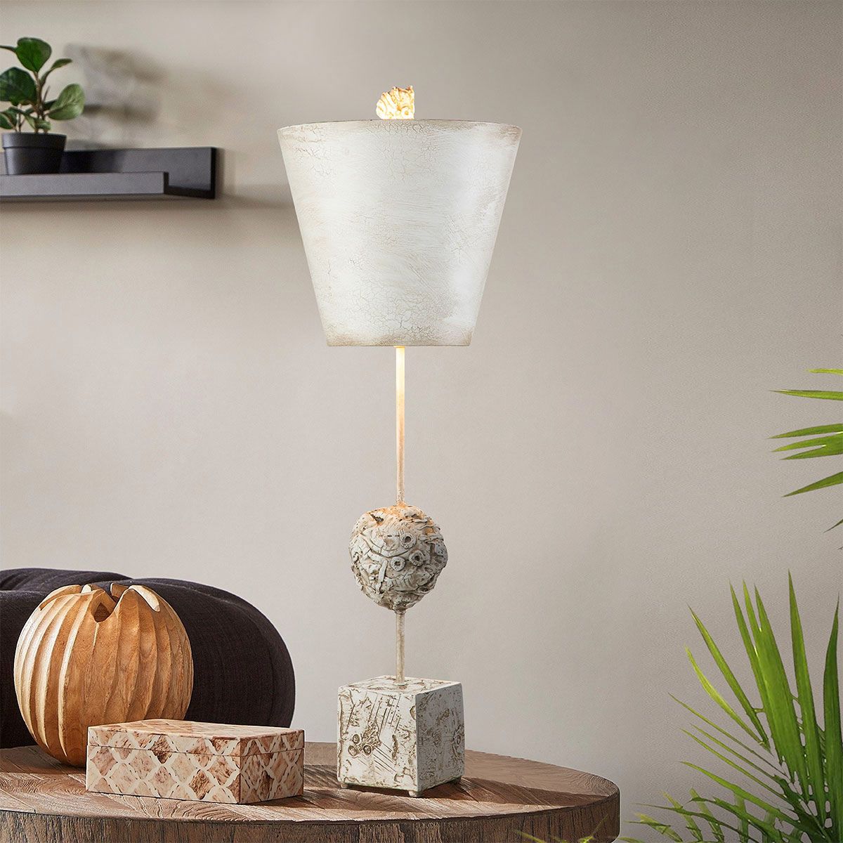 Petra 1lt Table Lamp - Bone White Bone White