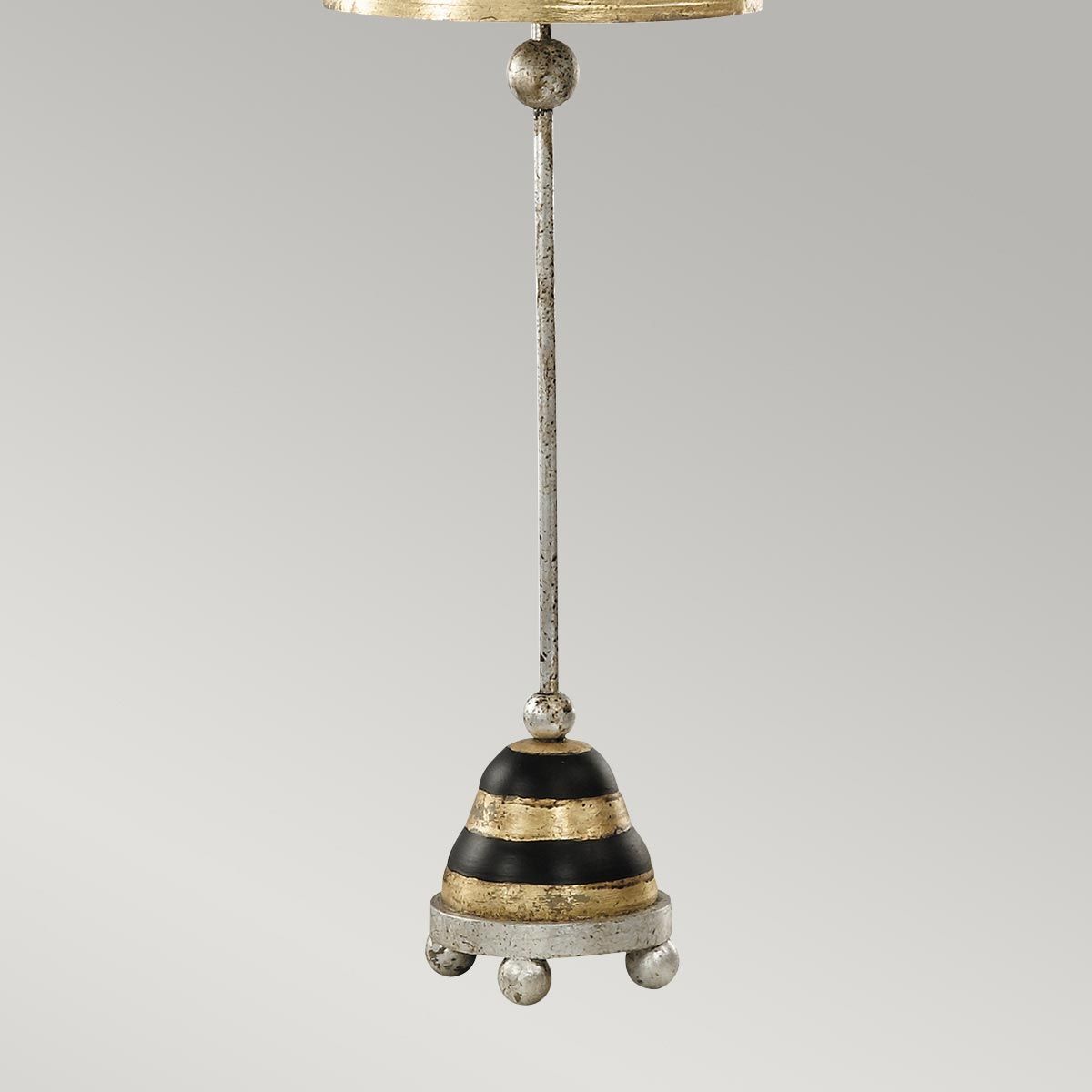 Elegant Silver and Gold Phoenician Table Lamp with Black Shade