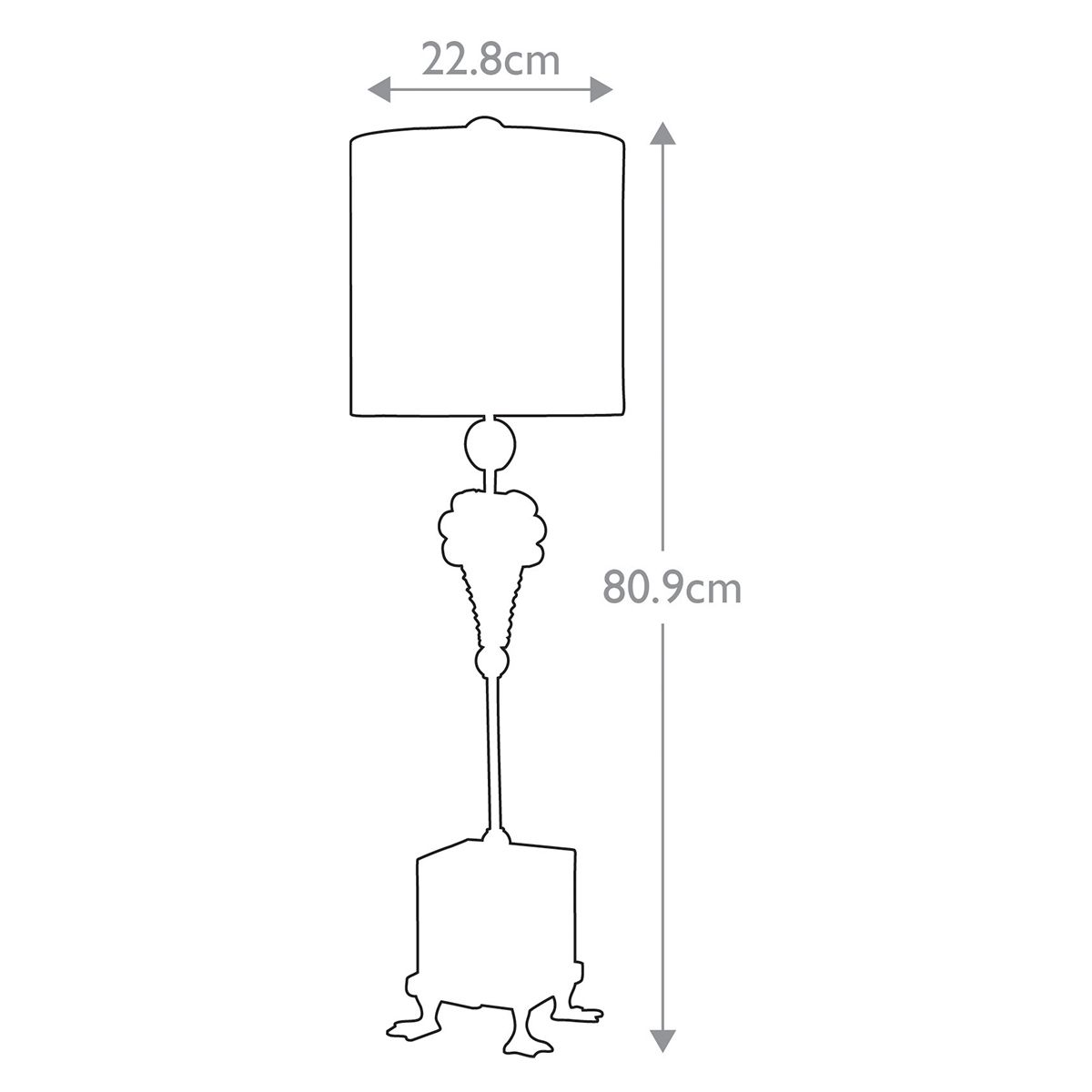 Elegant Pompadour Duck-Feet Table Lamp with Cream and Silver Shade