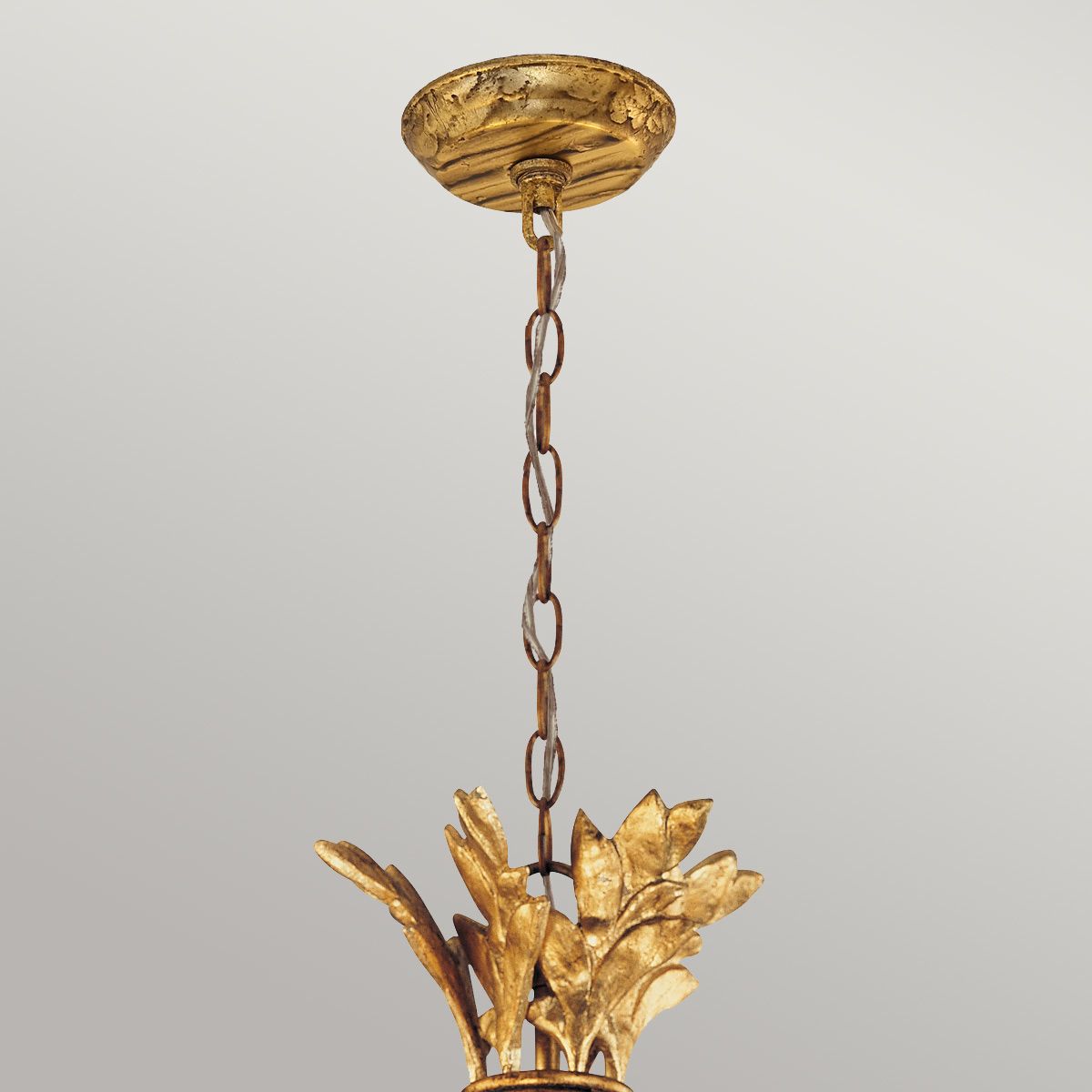 Gilded Gold Sweet Olive Chandelier with Six Lights