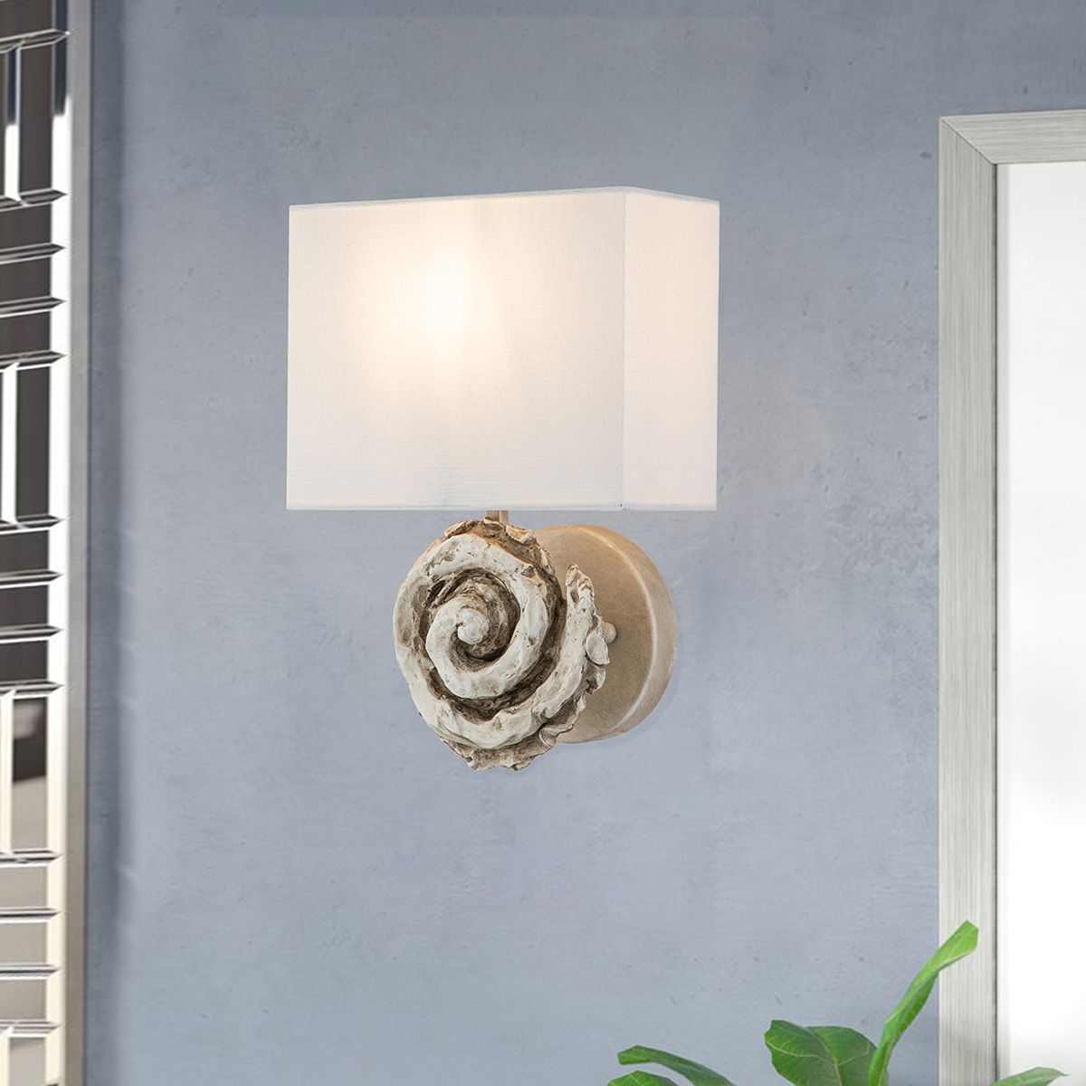 Swirl 1lt Large Wall Light - Bone White Bone White