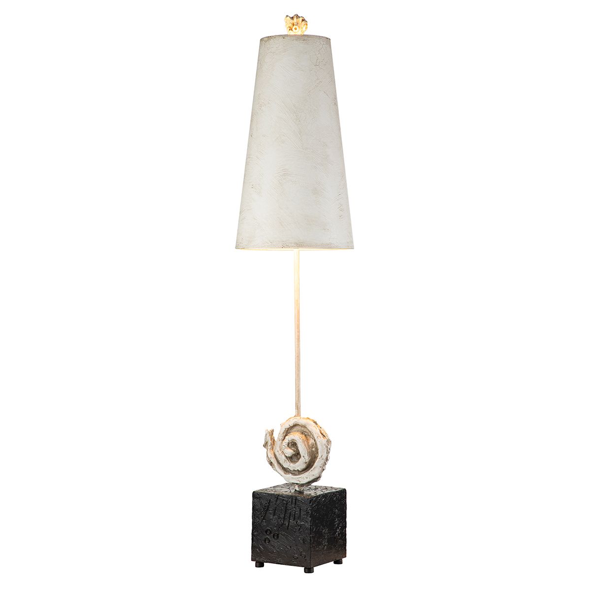 Swirl 1lt Table Lamp - Bone White Bone White and Black