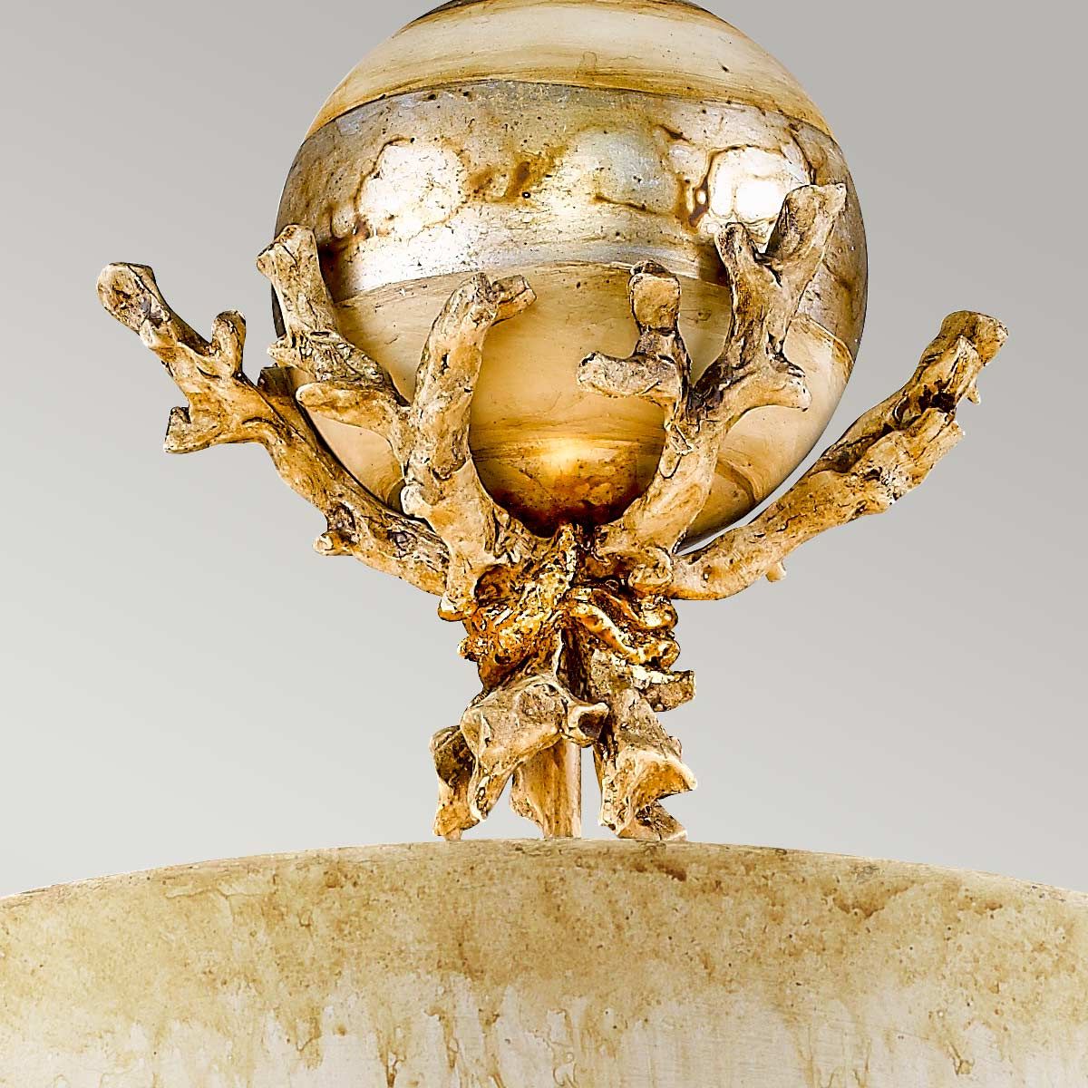 Trellis Pendant Light in Putty Patina and Silver Leaf Finish