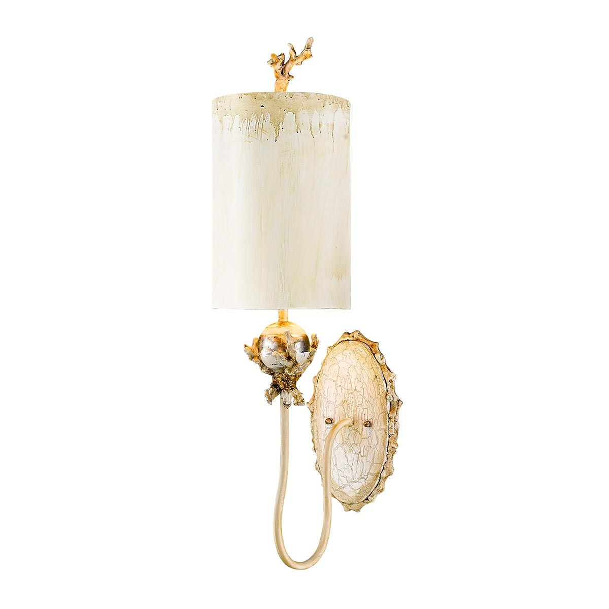 Elegant Twisted Branch Wall Light in Putty Patina & Silver