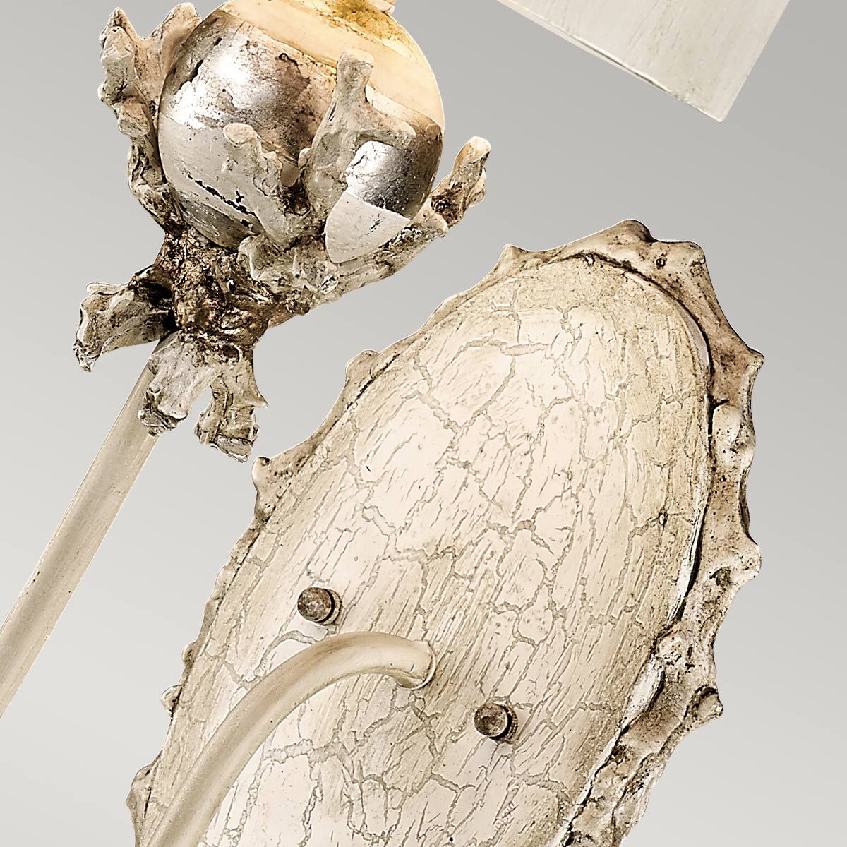 Elegant Twisted Branch Wall Light in Putty Patina & Silver