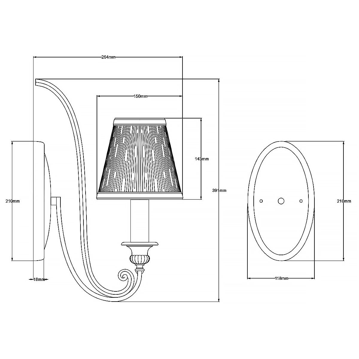 Elegant Silver Sand Wall Sconce with Pleated Candle Shade