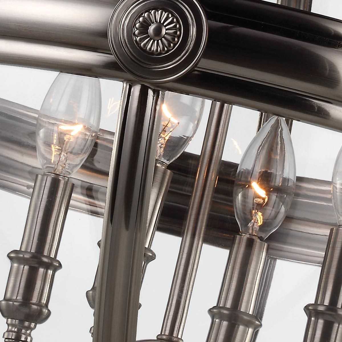 Victorian Elegance Nickel Globe Pendant Chandelier with 4 Bulbs