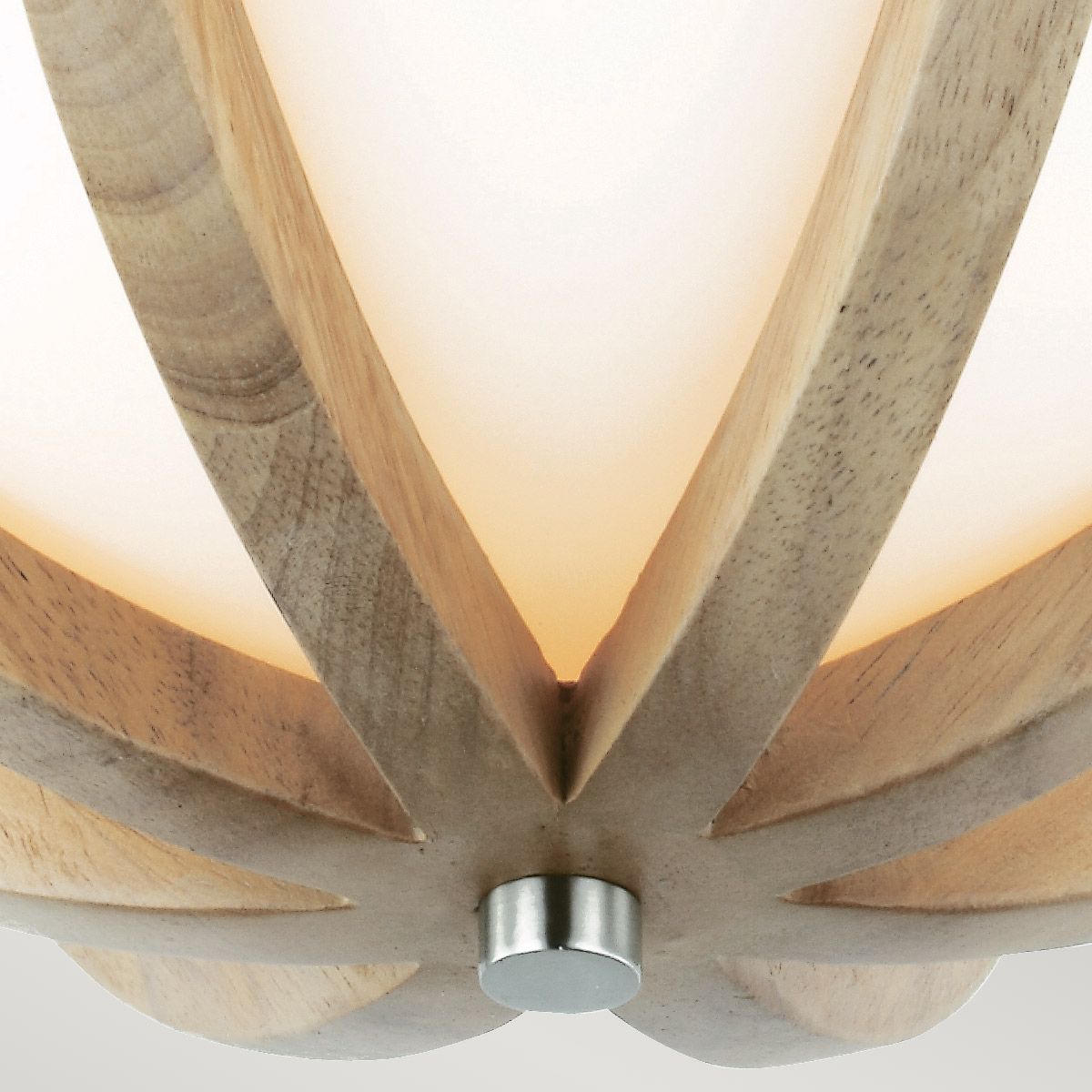 Allier Modern Rustic Flush Mount Light in Light Wood and Brushed Steel