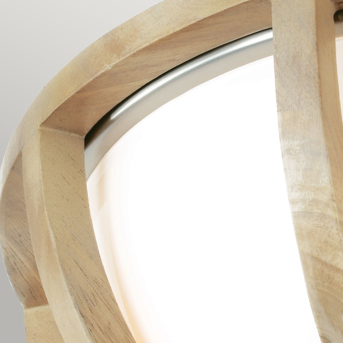 Allier Modern Rustic Flush Mount Light in Light Wood and Brushed Steel