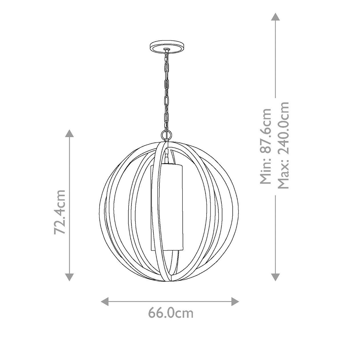 Contemporary Light Oak Pendant with Opal Glass Globe