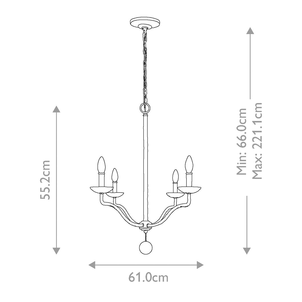 Annie Coastal 4-Light Plaster White Chandelier