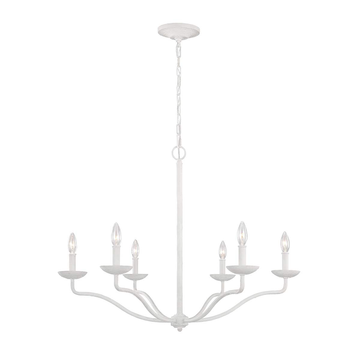 Coastal Elegance 6 Light Chandelier in Plaster White