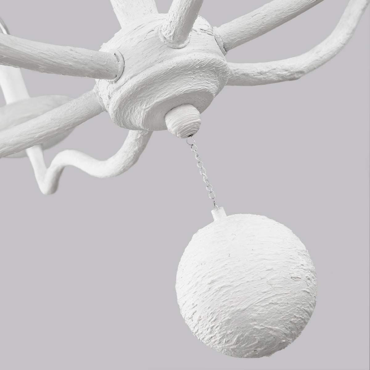 Coastal Elegance 6 Light Chandelier in Plaster White
