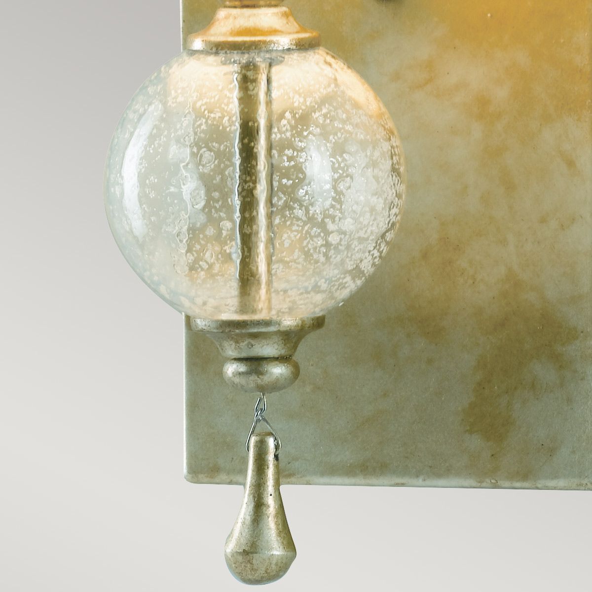 Oxidized Silver Leaf Wall Sconce with Linen Shade