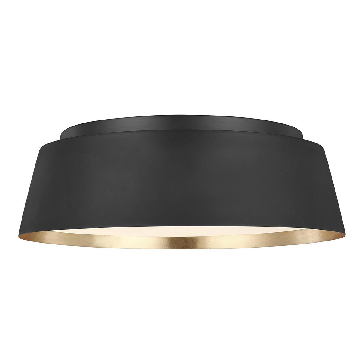 Midnight Black Asher 3-Light Elegant Flush Ceiling Fixture