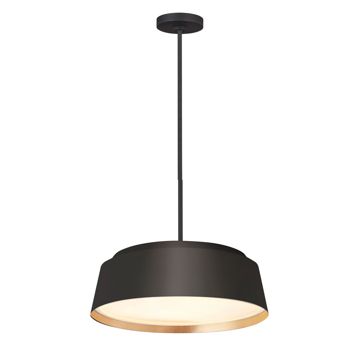 Midnight Black Asher 5-Light Pendant with Gold Leaf Interior