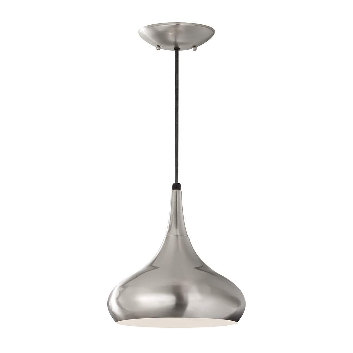 Contemporary Brushed Nickel Dome Pendant Light