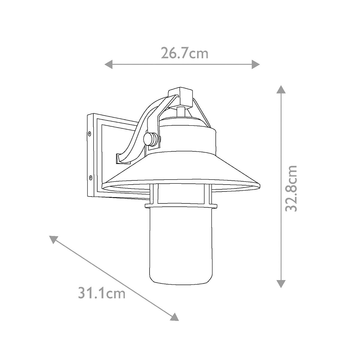 Boynton Coastal-Style Exterior Wall Lantern in Brushed Steel Finish