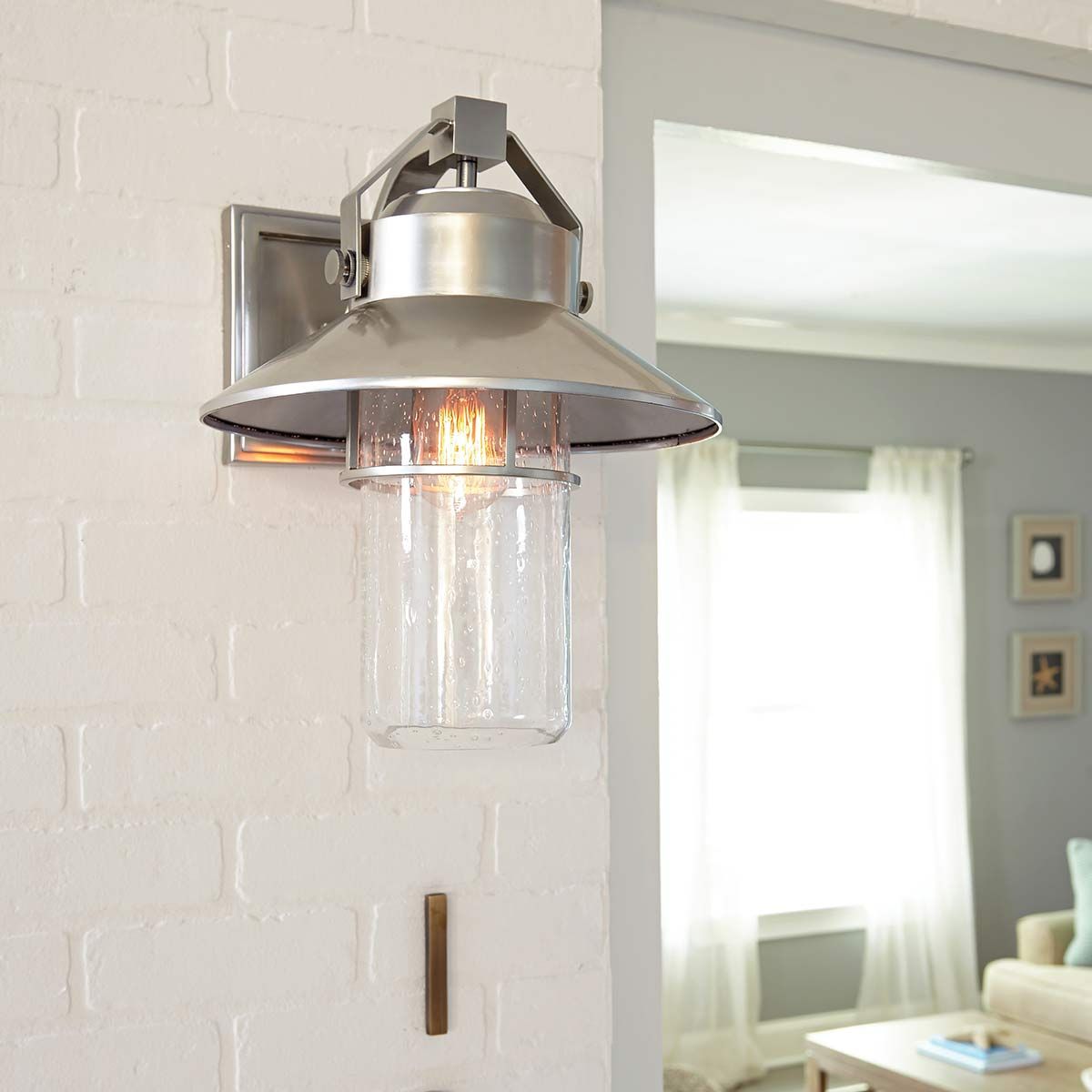 Boynton Medium Exterior Wall Lantern - Painted Brushed Steel