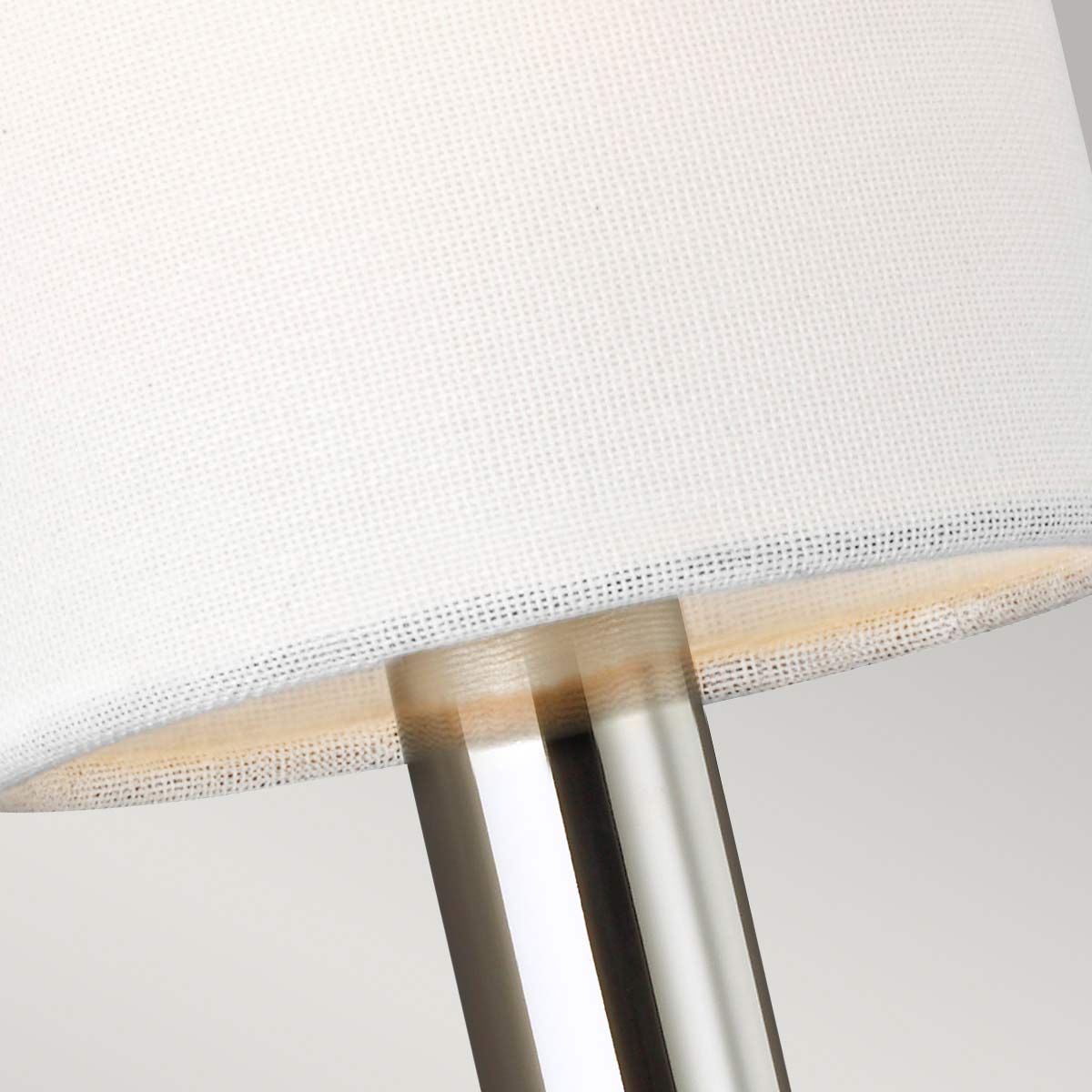 Brianna Polished Nickel Wall Sconce with White Linen Shade