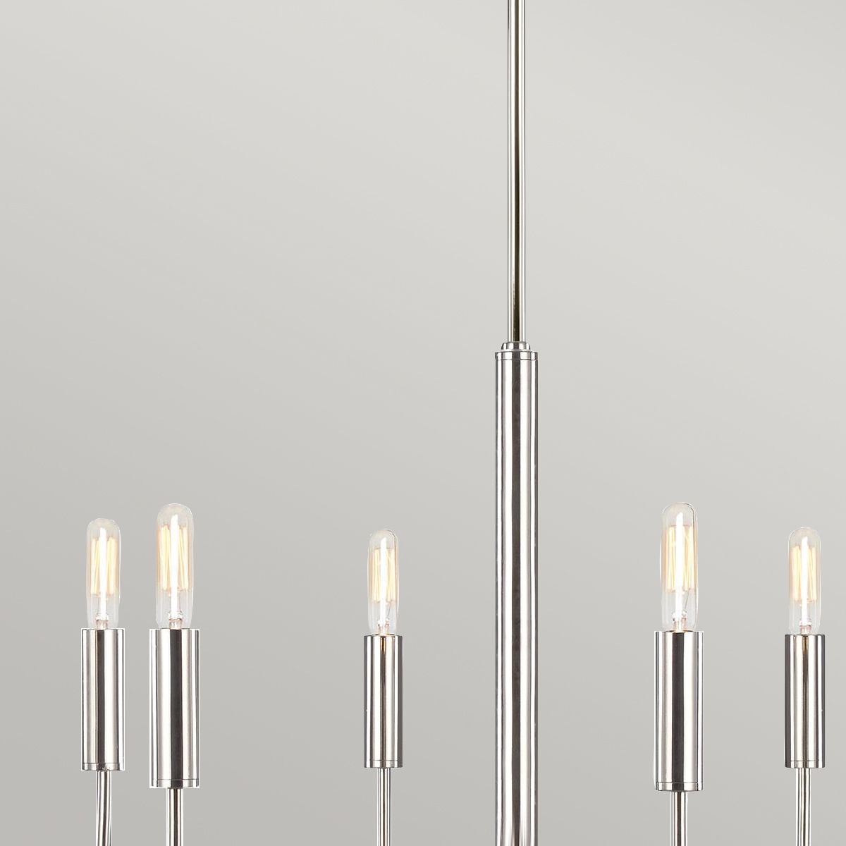 Brianna 6 lt Chandelier Polished Nickel