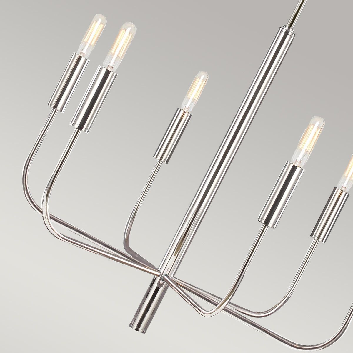 Brianna 6 lt Chandelier Polished Nickel