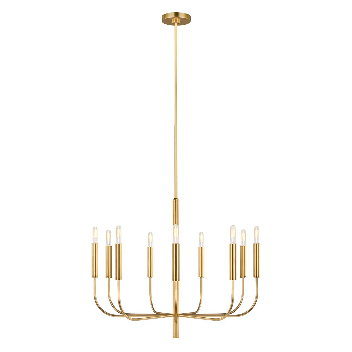 Brianna Modern Elegance 9-Light Chandelier in Burnished Brass