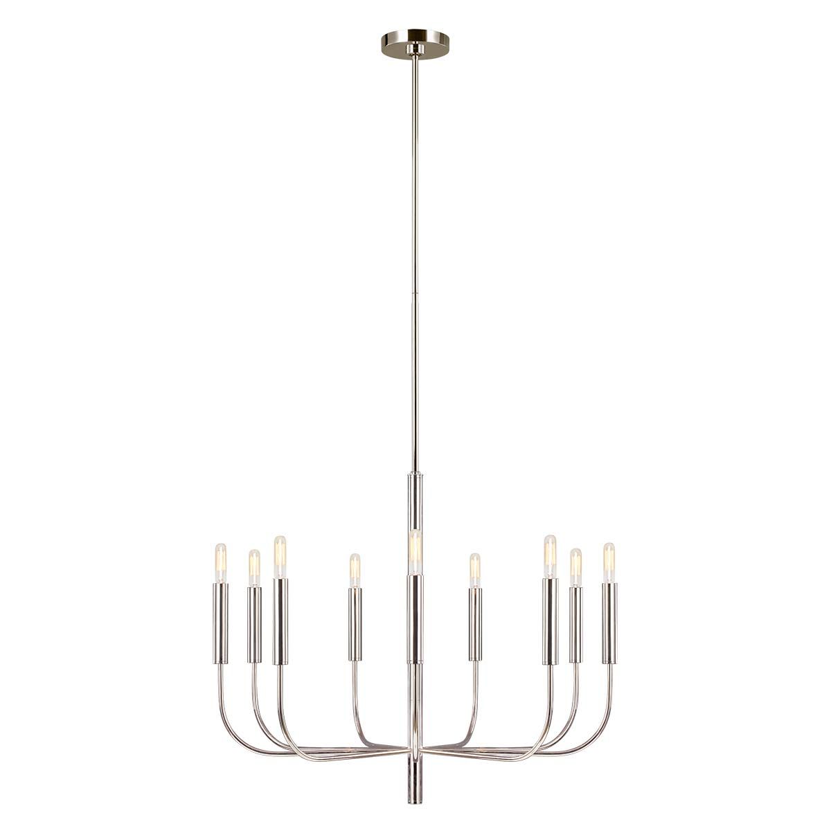 Brianna Chandelier in Polished Nickel - 9-Light Modern Elegance
