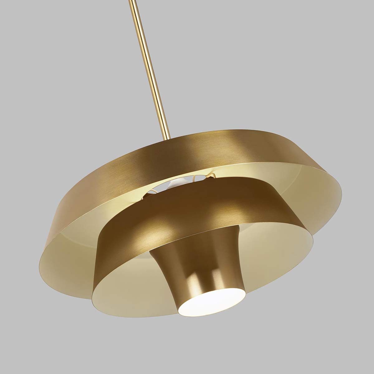 Brisbin Mid-Century Inspired Tiered Pendant in Burnished Brass