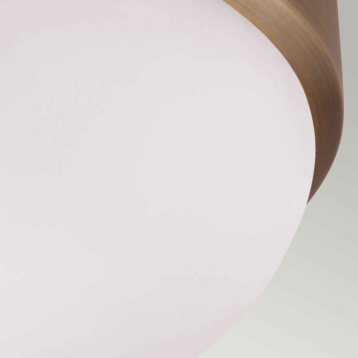 Brushed Brass Flush Ceiling Light with Opal Glass Shade