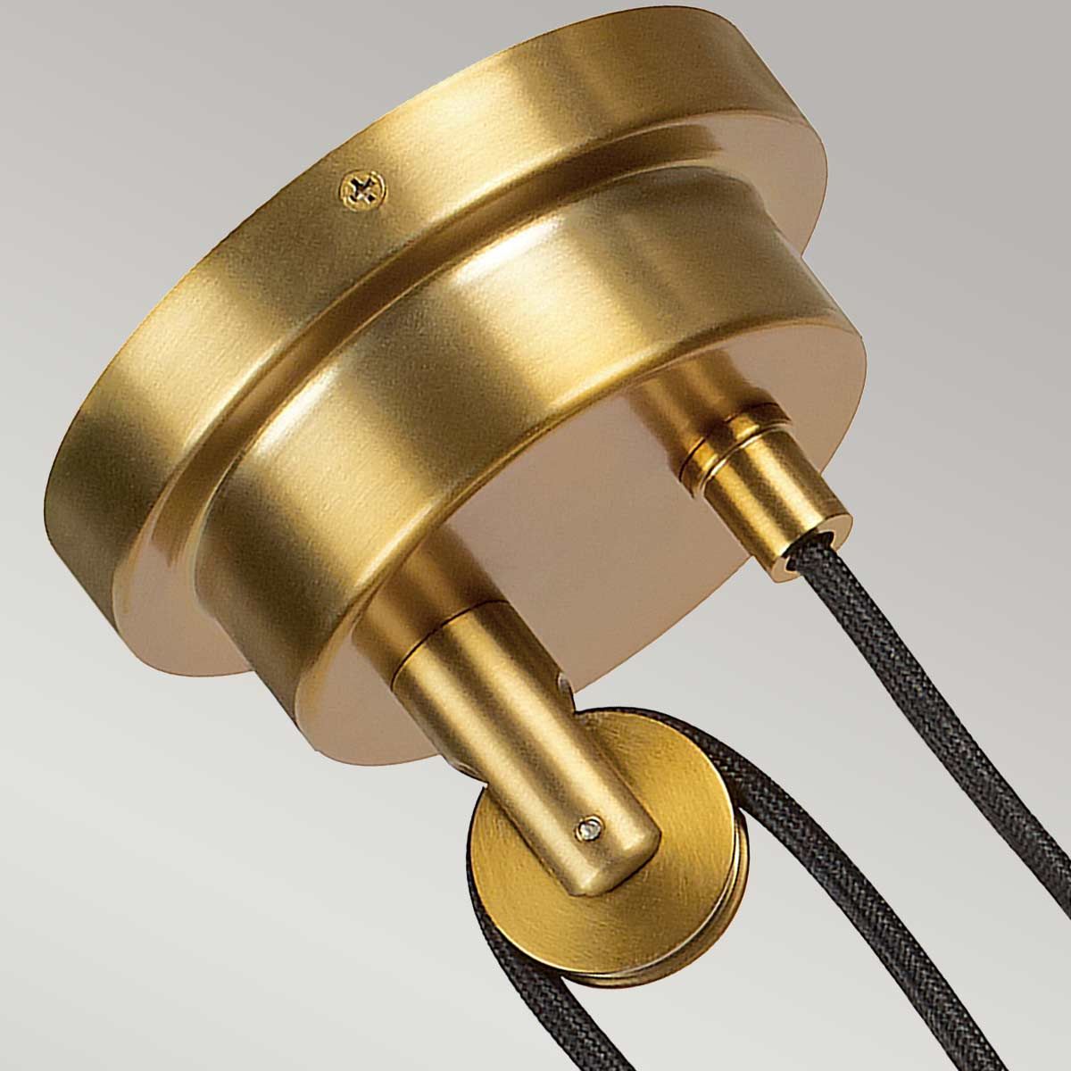 Candor Modern Vintage Adjustable Pendant Light in Matte White and Burnished Brass