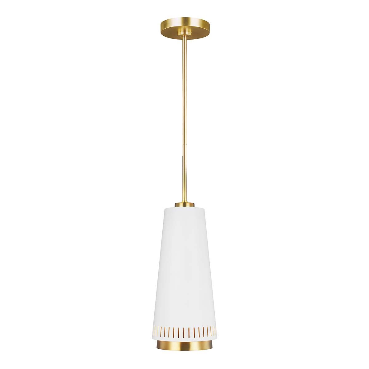Carter Modern White Pendant Light with Perforated Details