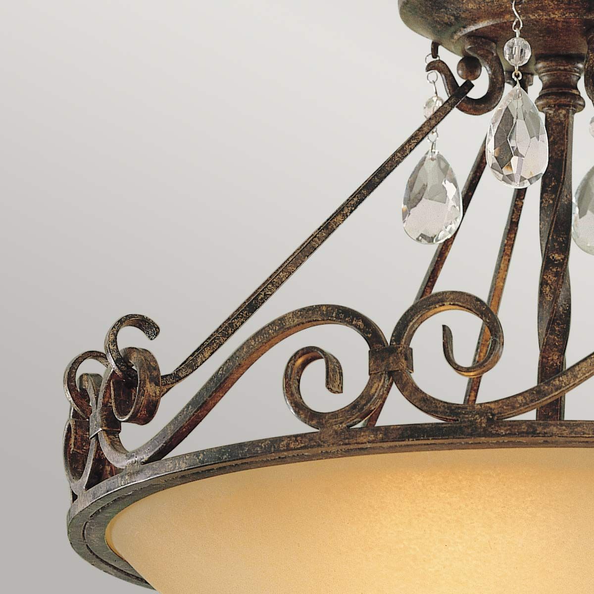 Chateau Dual-Light Mocha Bronze Ceiling Fixture