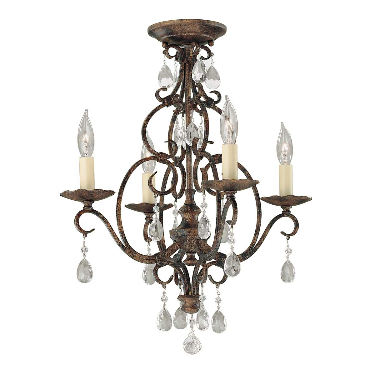 Majestic Chateau Mocha Bronze 4-Light Interior Chandelier