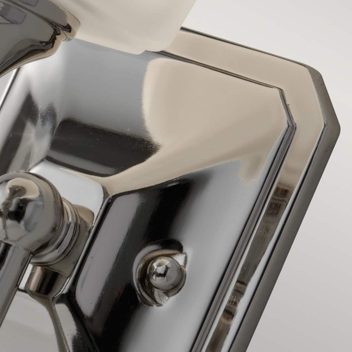 Contemporary Chrome Single Vanity Sconce Light with Etched Glass Shade