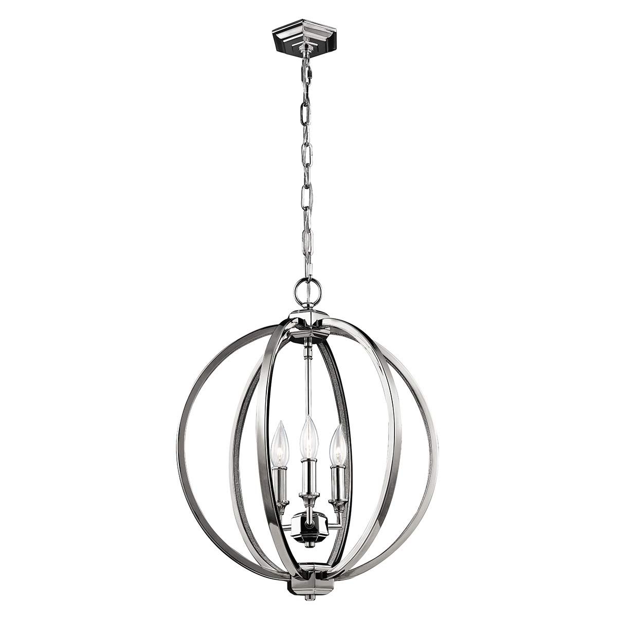 Corinne Illuminated Crystal Sphere Pendant Light - 3 Bulb Design