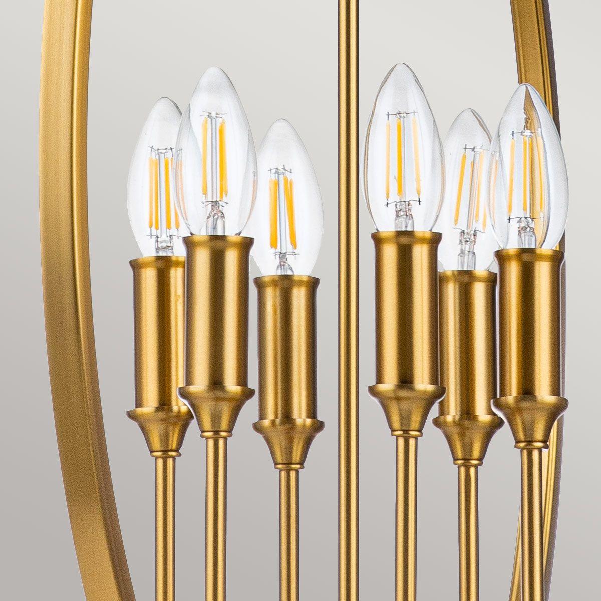 Corinne 6-Light Floating Sphere Pendant in Burnished Brass