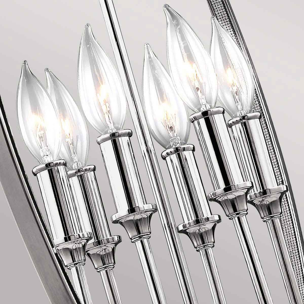 Corinne Diamante 6-Light Polished Nickel Globe Pendant with Crystal Accents