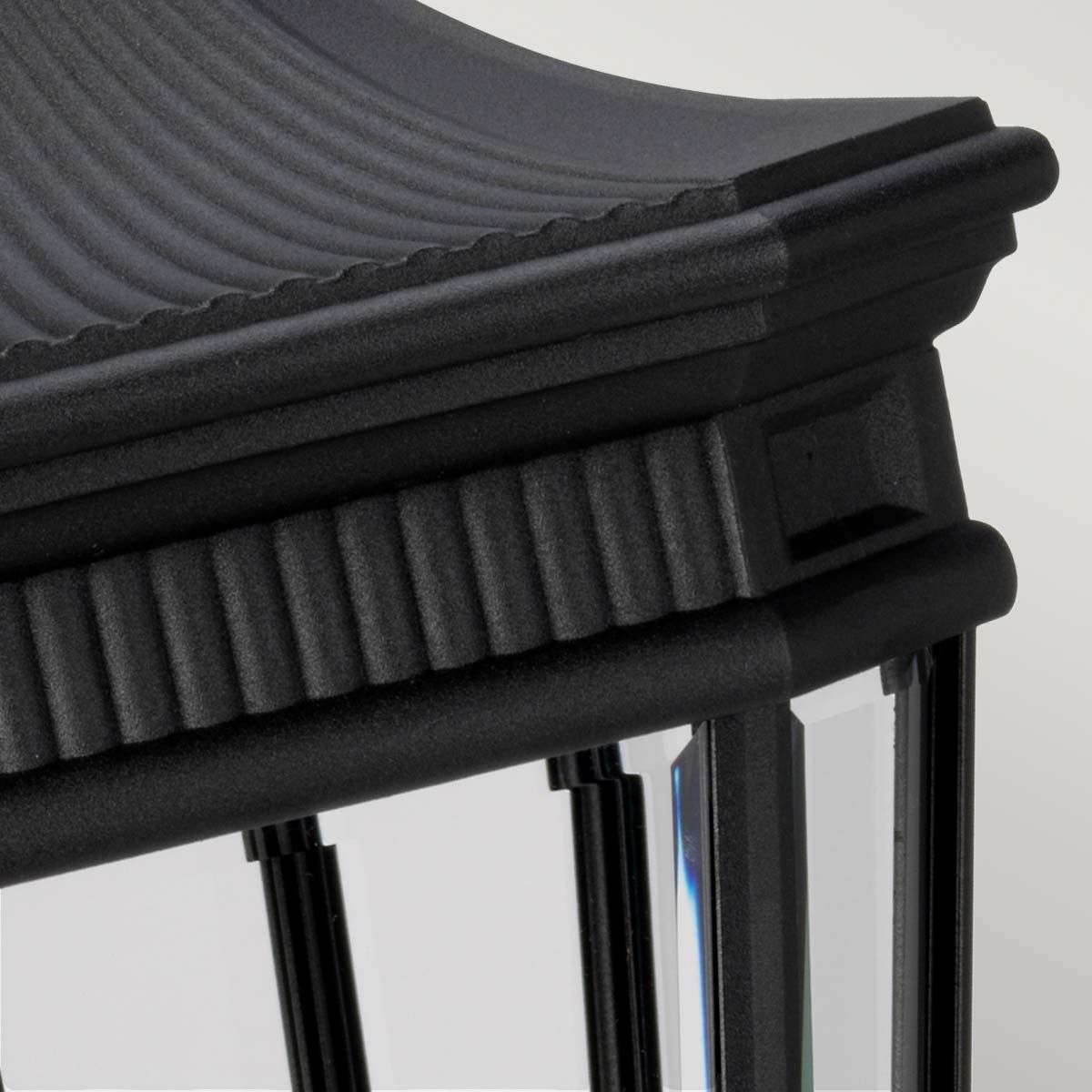 Victorian Elegance: Black Lantern with Ornate Pillar Base