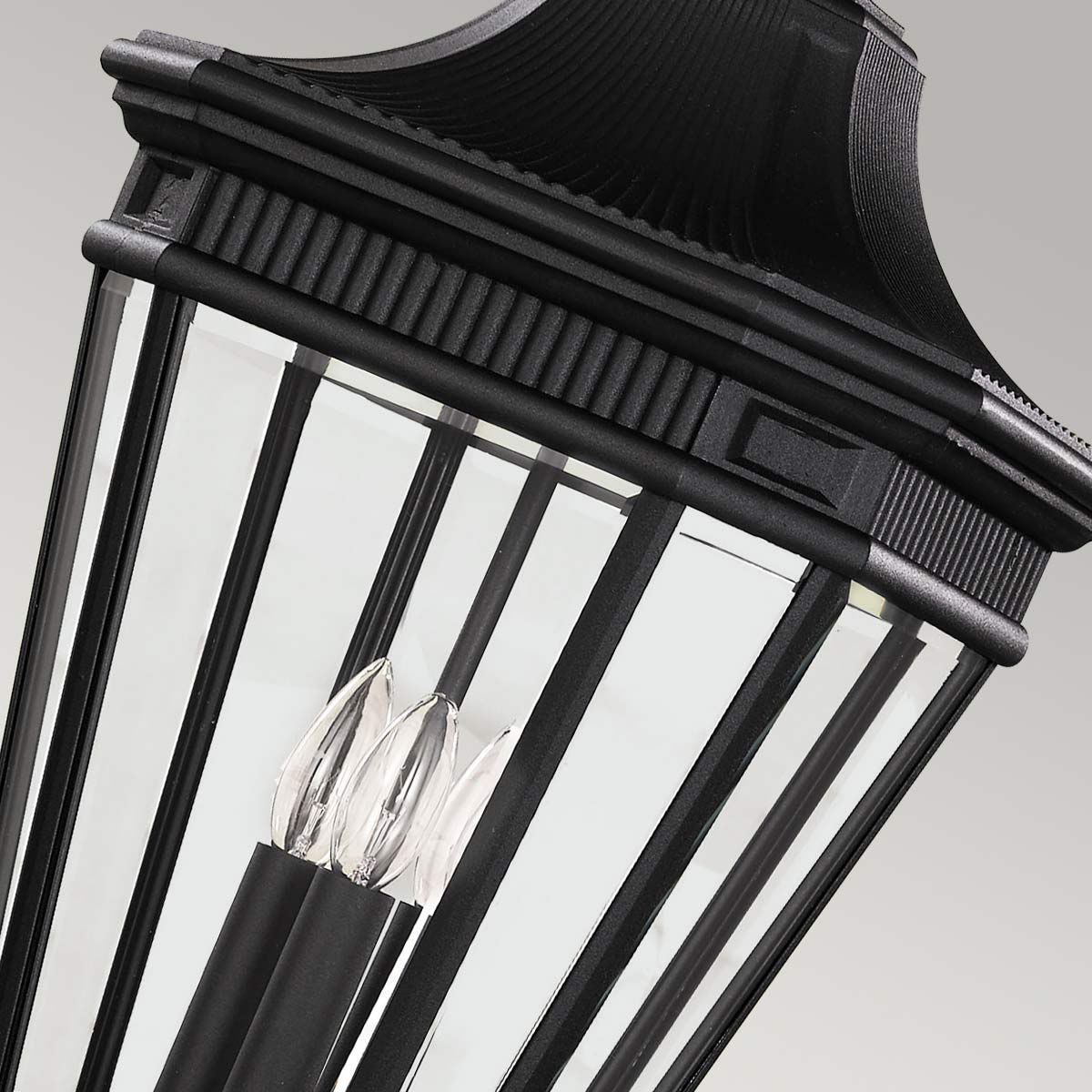 Victorian-Inspired Grand Outdoor Black Lantern Pendant
