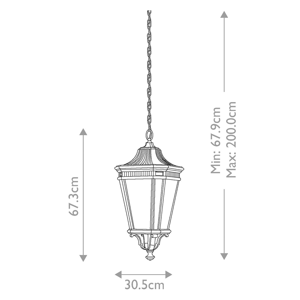 Victorian-Inspired Grand Outdoor Black Lantern Pendant