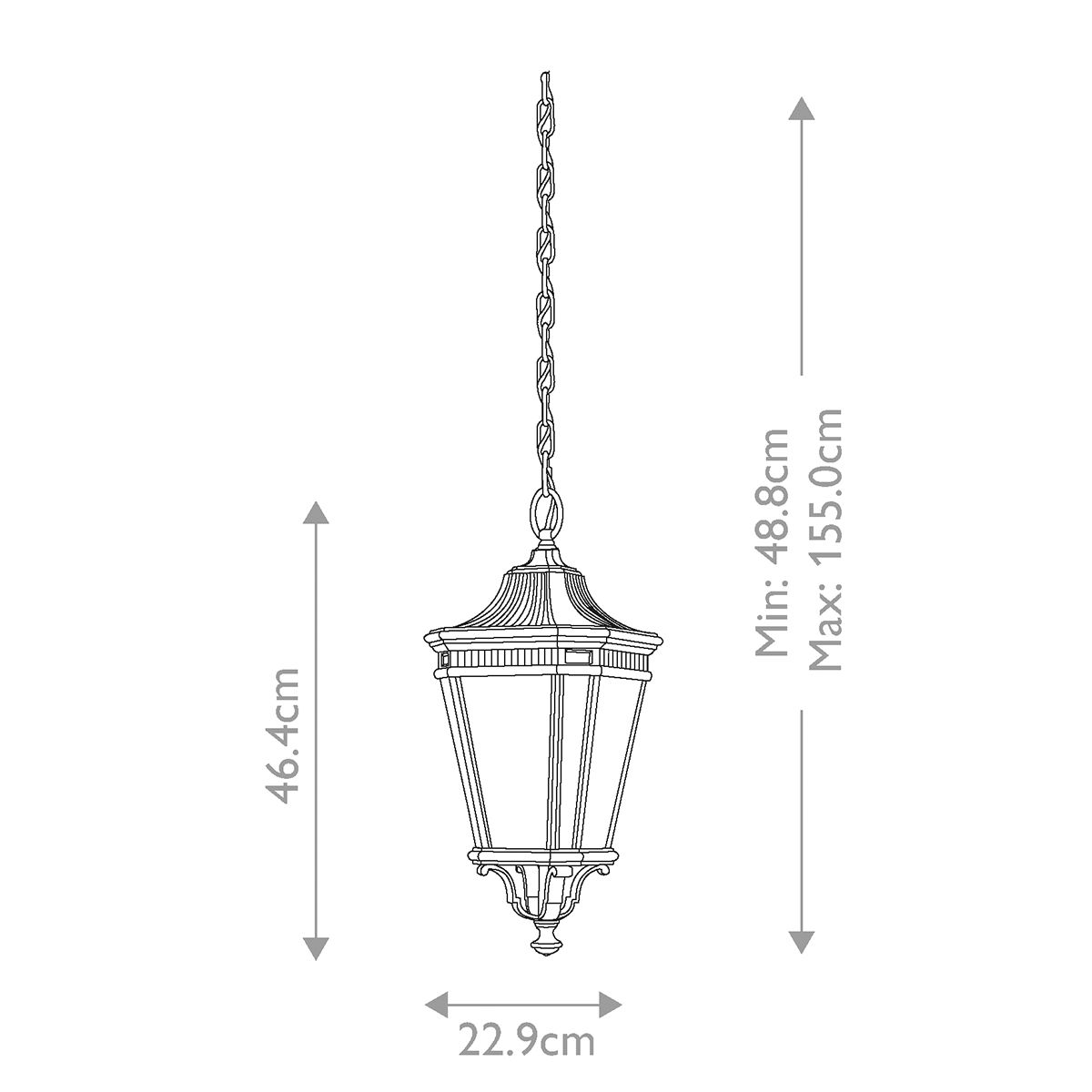Vintage-Style Exterior Medium Black Porch Lantern