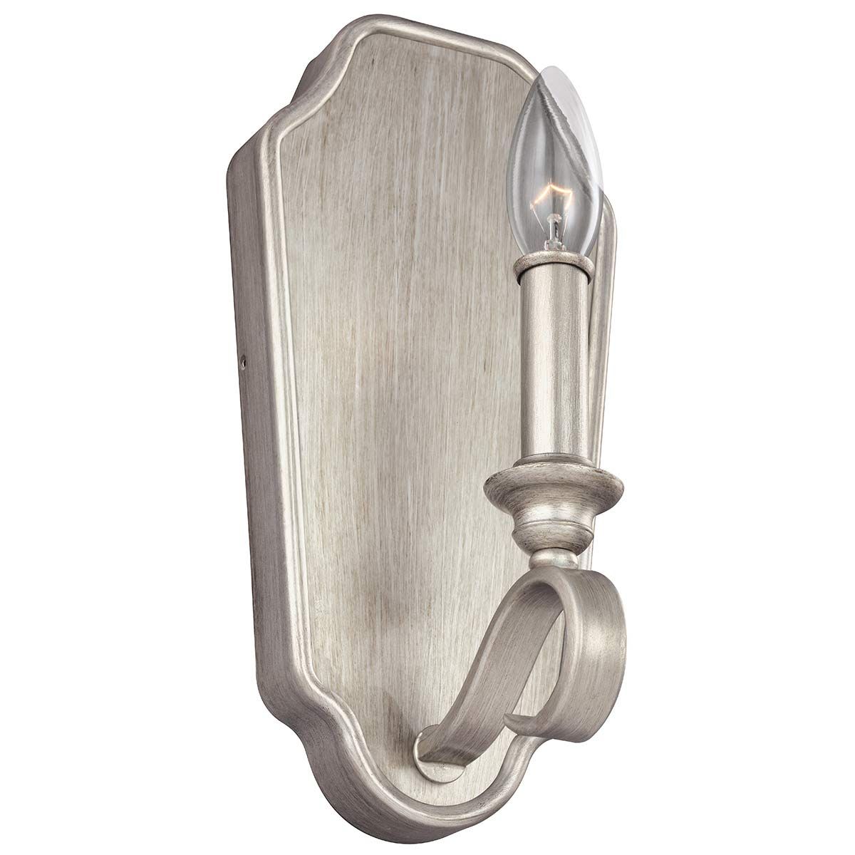 DeWitt Sunrise Silver Wall Light with Crystal Accents