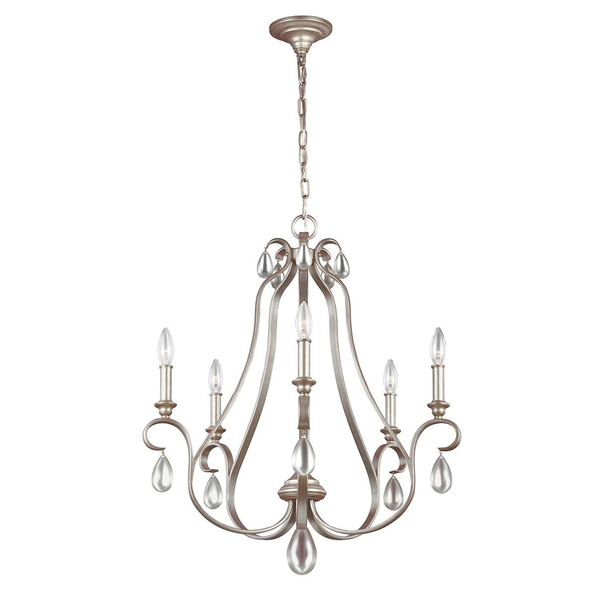 DeWitt Sunrise Silver 5-Light Vintage Chandelier