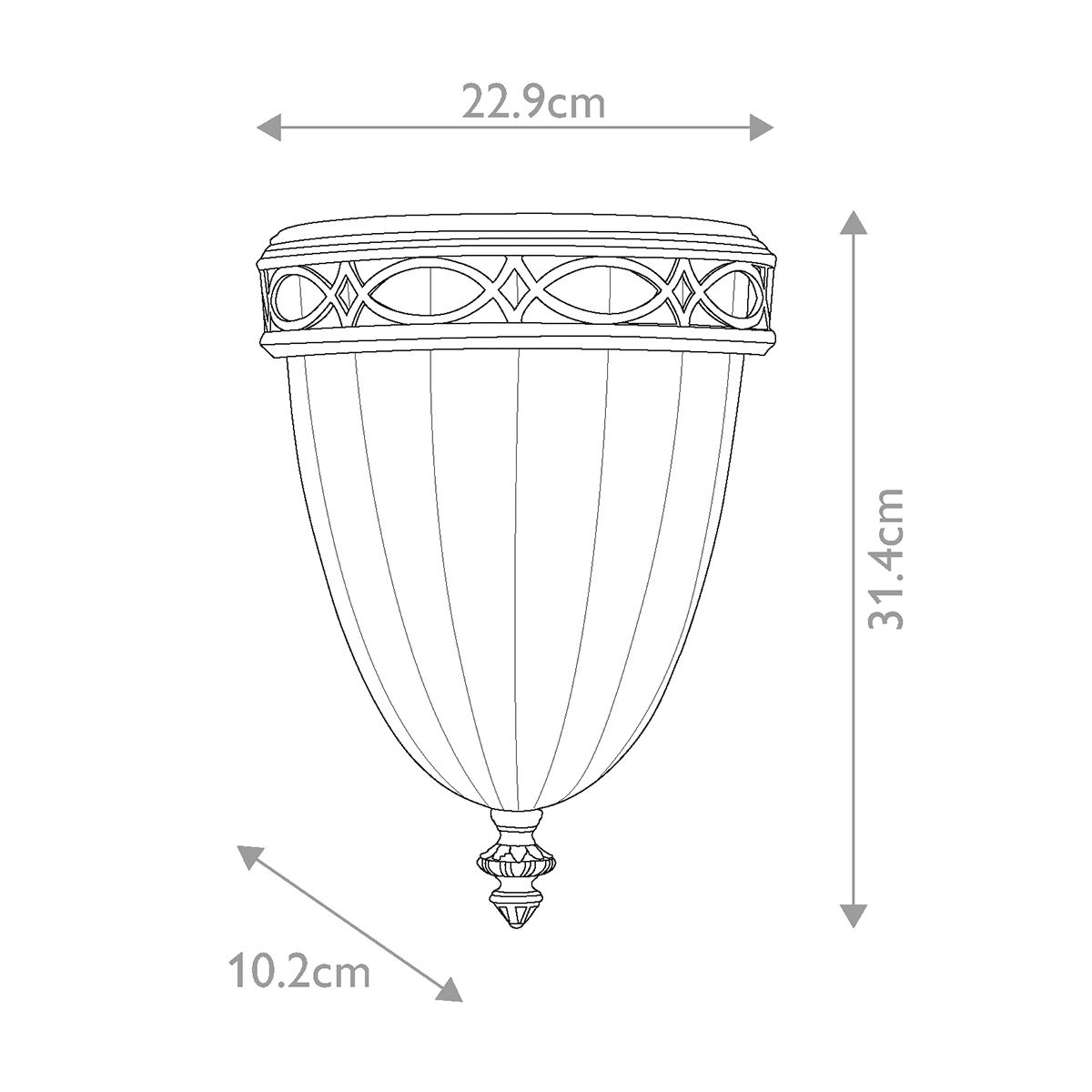 Edwardian Elegance Wall Uplighter - Warm Walnut Finish