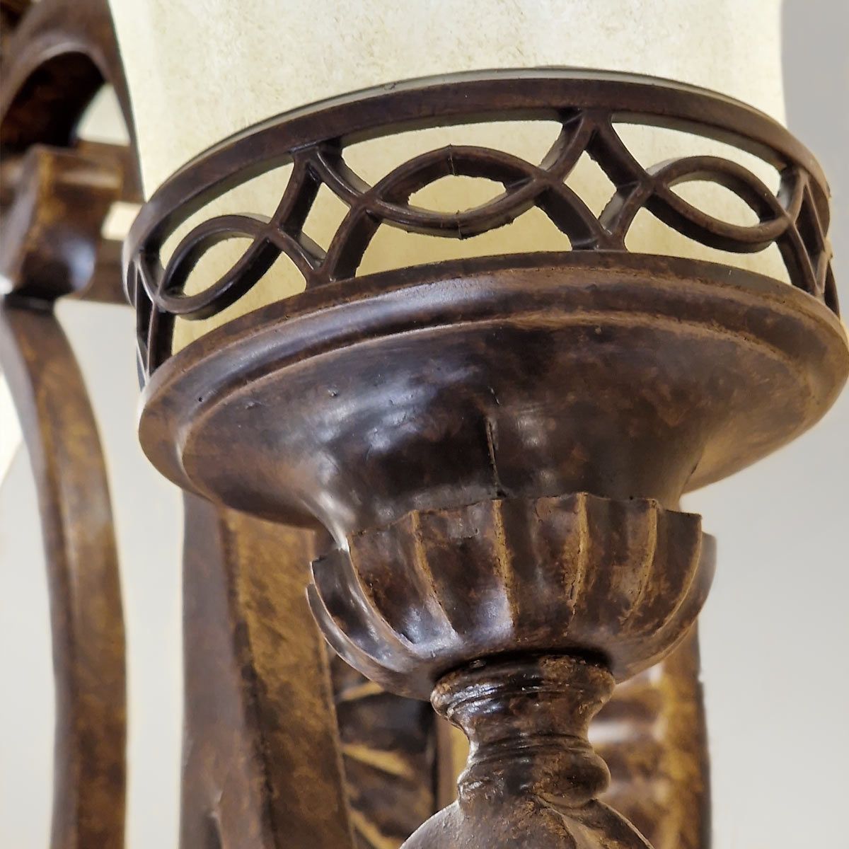 Edwardian Elegance: Twin Scavo Shade Wall Sconce in Walnut Finish